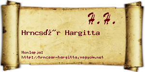 Hrncsár Hargitta névjegykártya